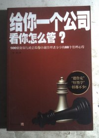 给你一个公司看你怎么管？