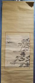 日本回流 日本画家 寒《松寿图 》（手绘）纸本立轴（编号：029）