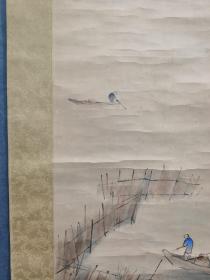 日本回流  日本画家 谦三 《山水画》 纸本立轴（018）