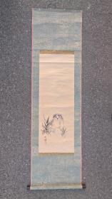 日本回流  日本画家  松林《小狗》（手绘）纸本立轴（060）