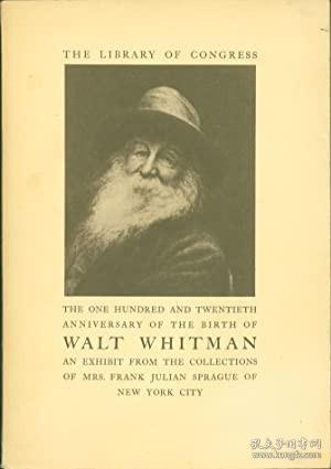 稀缺 ,沃尔特·惠特曼 诞辰一百二十周年，约1939年出版