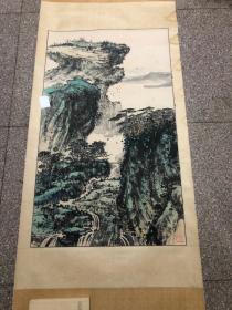 山东著名画家 吴祯岚 山水一幅【包真原裱】