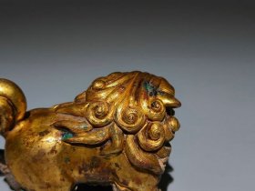 清代鎏金狮形兽