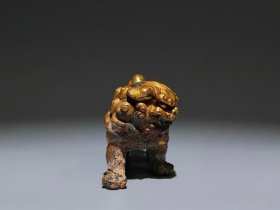 清代鎏金狮形兽