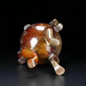 战国汉代和田玉双耳三腿铭文鼎炉