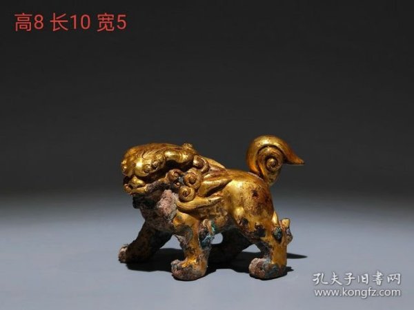 清代鎏金狮形兽
