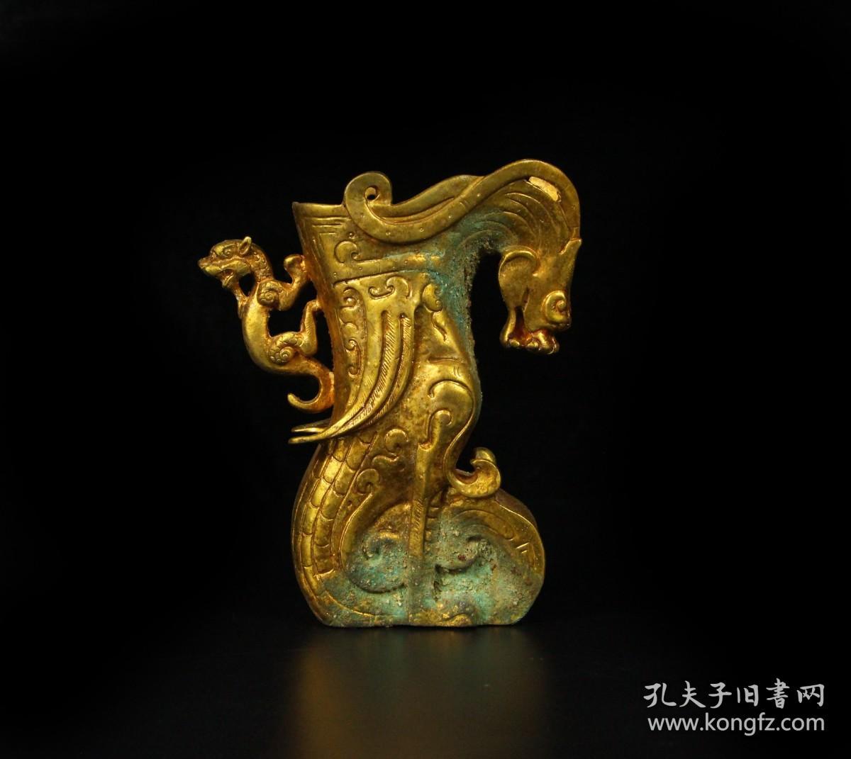战汉鎏金龙杯