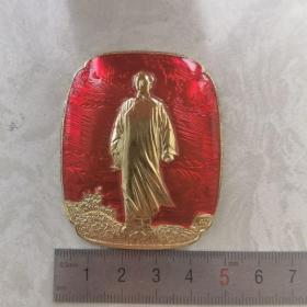 红色纪念收藏毛主席像章胸针徽章包老物件方版去安源99品