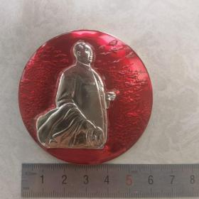红色纪念收藏毛主席像章胸针徽章包老物件视察章2