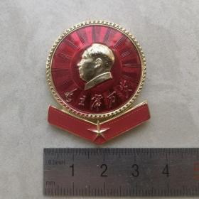 红色纪念收藏毛主席像章胸针徽章包老物件红旗战斗团第二军医大学