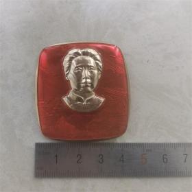红色纪念收藏毛主席像章胸针徽章包老物件安源像