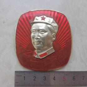 红色纪念收藏毛主席像章胸针方版八角帽中国工农红军