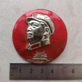 红色纪念收藏毛主席像章胸针徽章包老物件英文章套散