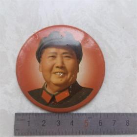 红色纪念收藏毛主席像章胸针徽章包老物件搪瓷笑眯眯