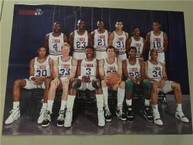 NBA复古海报珍藏系（53）1990年东部全明星   八品  4开