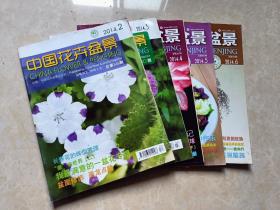 中国花卉盆景（2014年2.3.4.5.6）5本 16开 九品  中国花卉盆景杂志社
