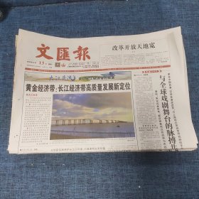 老报纸：文汇报2018年8月13日 （黄金经济带：长江经济带高质量发展新定位  8版）