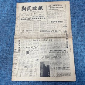 老报纸：新民晚报 1989年9月5日  今日8版  （增加农业投入搞好菜篮子工程）