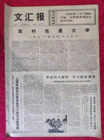 老报纸：文汇报1973年7月19日【4版】【农村也是大学】