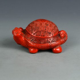 旧藏回流剔红漆器乌龟摆件