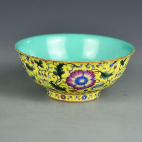 旧藏回流清雍正珐琅彩瓷碗