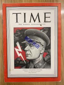 【现货】时代周刊杂志 TIME MAGAZINE，1942年7月27日，封面 “铁木辛哥”，苏联陆军元帅 。珍贵的历史资料。