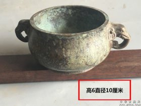 明代象尊双耳铜香炉