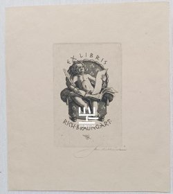 捷克早期铜版画名家Stanislav Kulhanek藏书票02