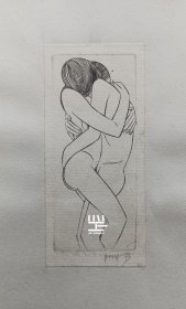 版画名家艾立克·吉尔Eric Gill1924年铜版画原作Lovers