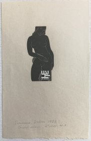 《德洛丽丝》1933年英国著名版画家莱特木版画木刻原作C