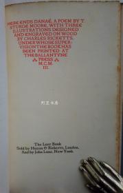 《达娜厄》1903年山谷出版社限量版著名插画家装帧家瑞吉斯木刻木版画插图本英国诗人托马斯·穆尔长诗集