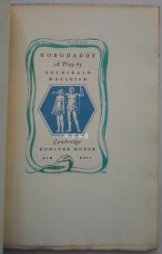 《努波代地》1926年美国诗人麦克利什剧本私人出版社限量版手工纸毛边本