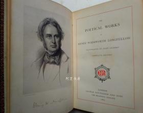 《亨利·朗费罗诗集》1867年私人定制豪华摩洛哥皮装本英国画家John Gilbert木版画插画本
