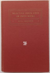 《私人出版社选目》1963年版学者Will Ransom书话书名著私人出版社重要文献书目