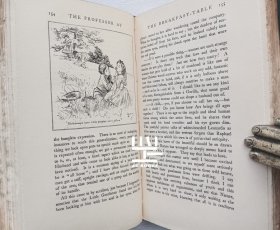 《早餐桌上的教授》1911年私人订制半皮装本美国作家奥利弗·温德尔·福尔摩斯H.M.Brock插图本