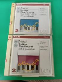 外版CD，企鹅三星带花《莫扎特钢琴协奏曲和回旋曲10首》2盒4碟CD。布伦德尔演奏，马里纳指挥圣马丁乐团版，Philips小双张。