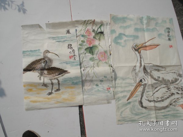 李罗 画稿，共计6张 ，真假自鉴，便宜处理不包。国画6幅 ，尺寸：5幅53*33厘米，一幅70*46厘米。包老包真。详见书影。带回家放我房间书架顶部.2023.11.30