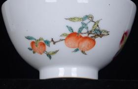 旧藏 粉彩花卉石榴碗