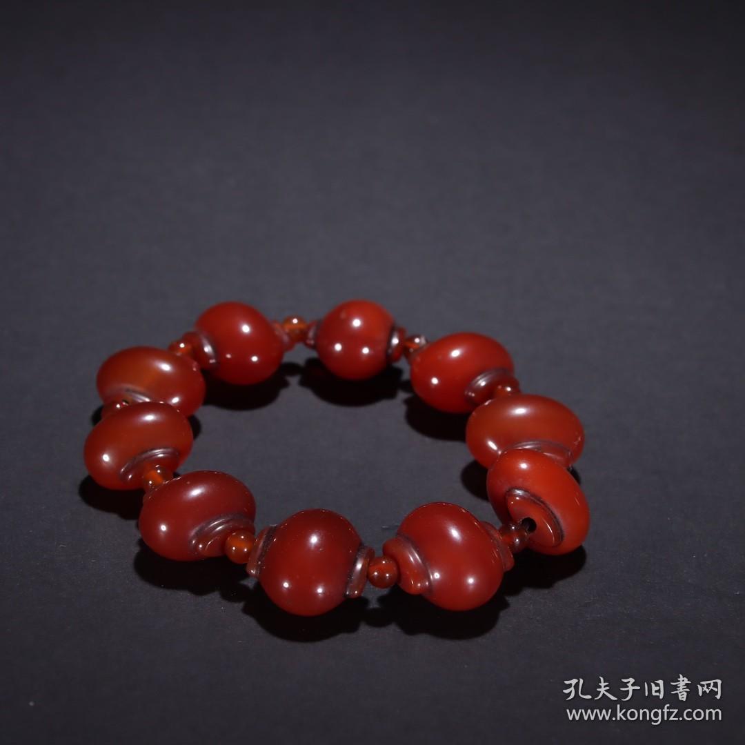 旧藏-老玛瑙灯笼形手链