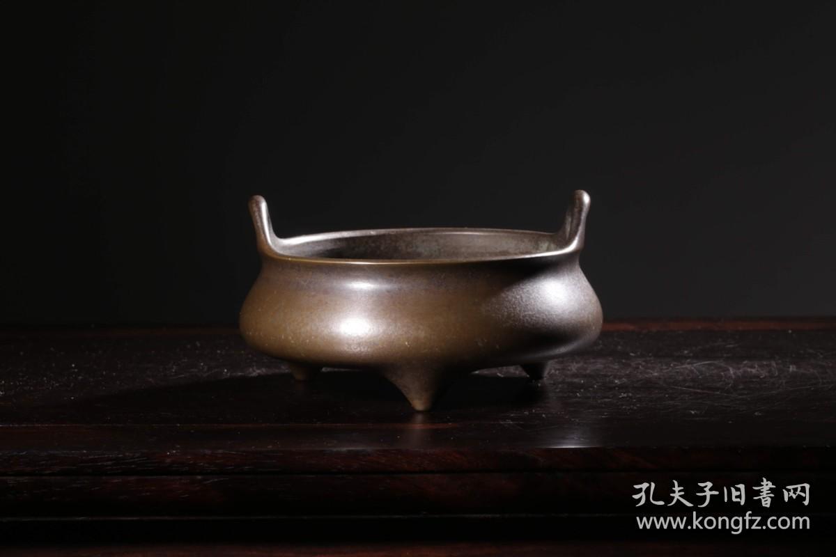 清“大明宣德年制”款冲天耳铜三足炉