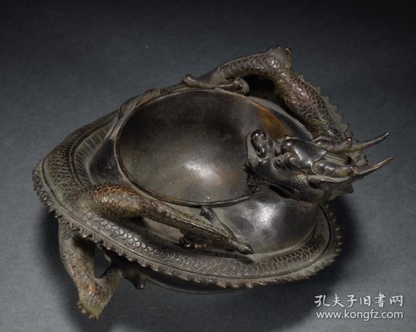 乾隆·老铜胎盘龙笔洗
