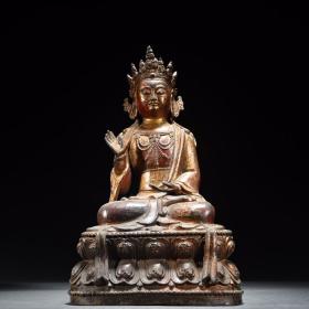 旧藏·铜漆金菩萨造像