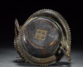 乾隆·老铜胎盘龙笔洗