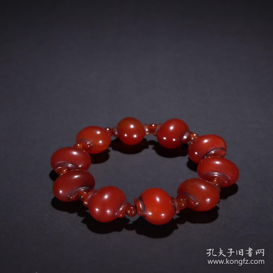 旧藏-老玛瑙灯笼形手链