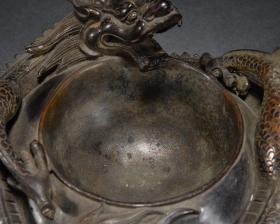 乾隆·老铜胎盘龙笔洗