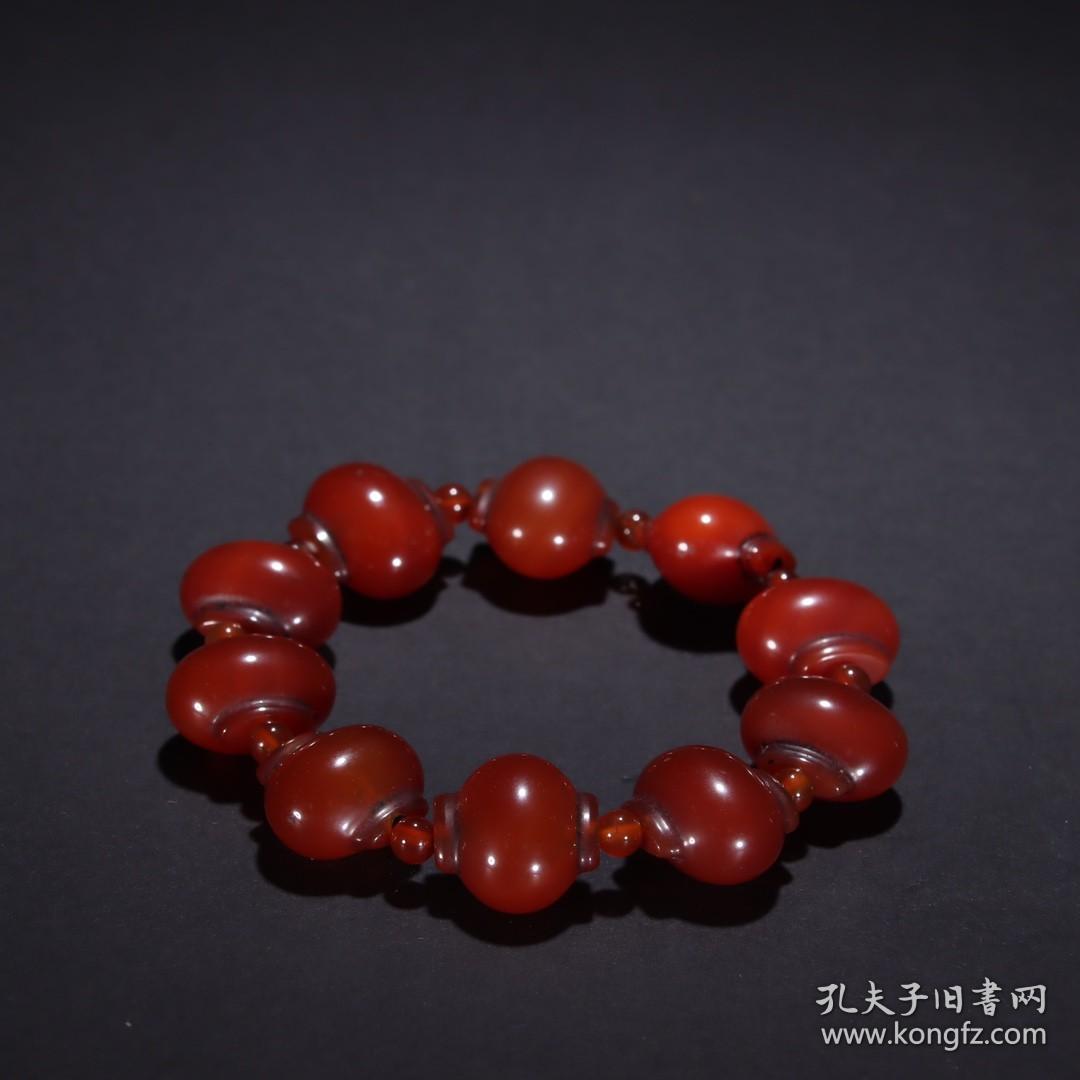 旧藏-老玛瑙灯笼形手链