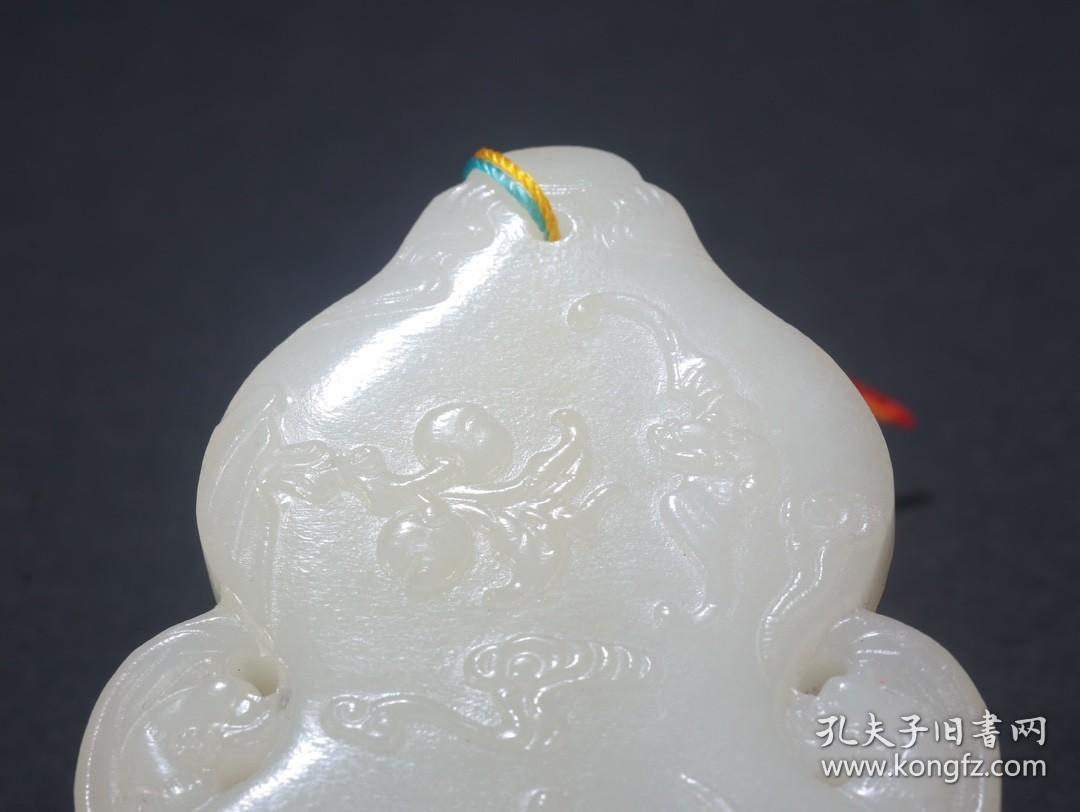 点击查看原图 旧藏 和田玉籽料“福禄天长”葫芦牌