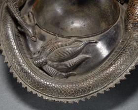 乾隆·老铜胎盘龙笔洗