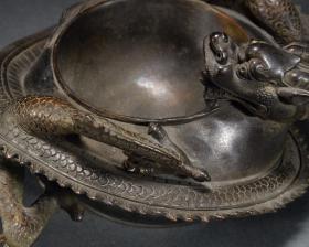 乾隆·老铜胎盘龙笔洗