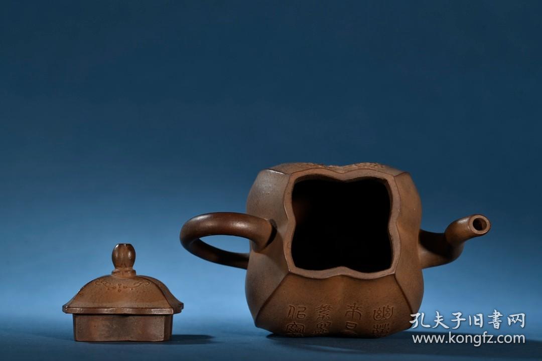 旧藏 紫砂段泥国色天香茶壶